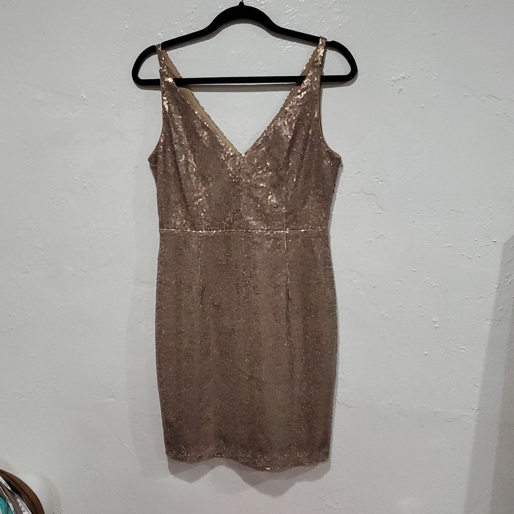 Lulu's Gold Sequin Mini Dress Size M - Picture 3 of 13
